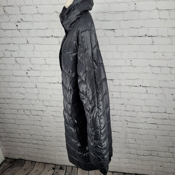 Luisa Viola Black Quilted Imbottito Full Zip & Snap Jacket Italy Made US Size 14 - Picture 16 of 16
